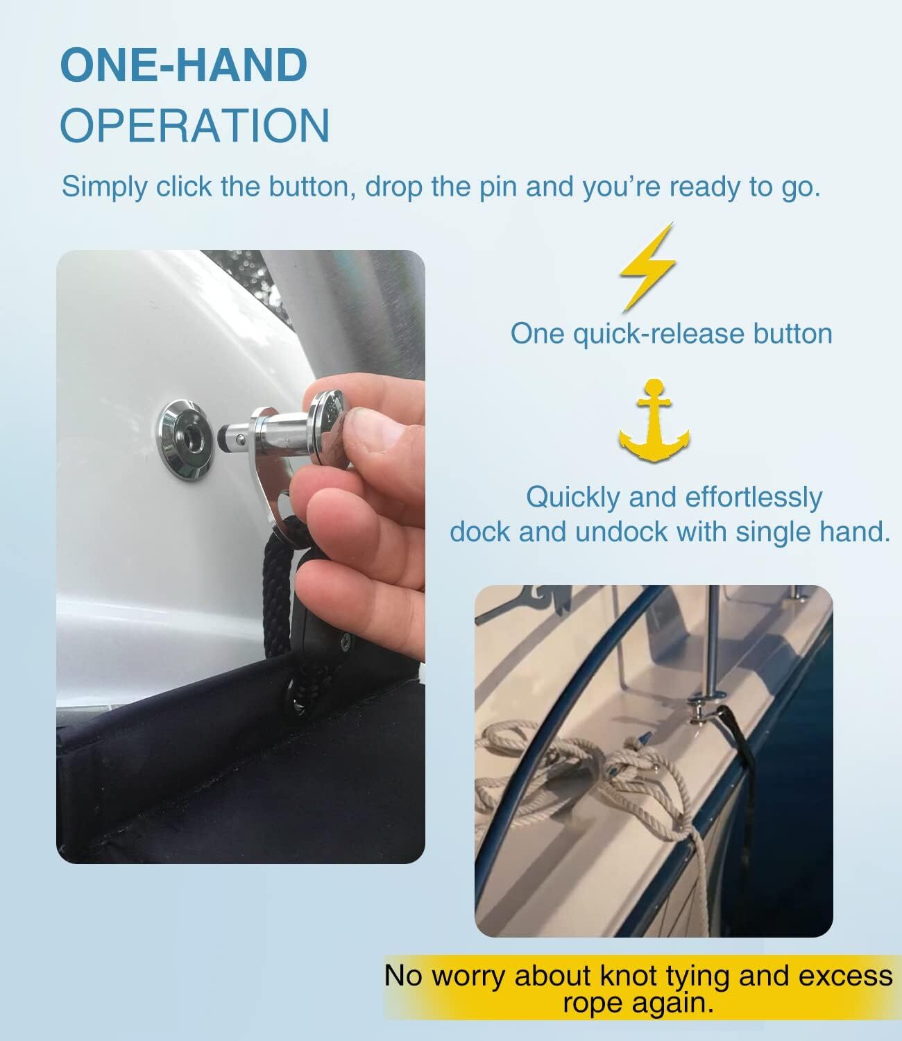 1/2'' QUICK RELEASE BOAT FENDER HOLDER KIT - MARINE STAINLESS STEEL