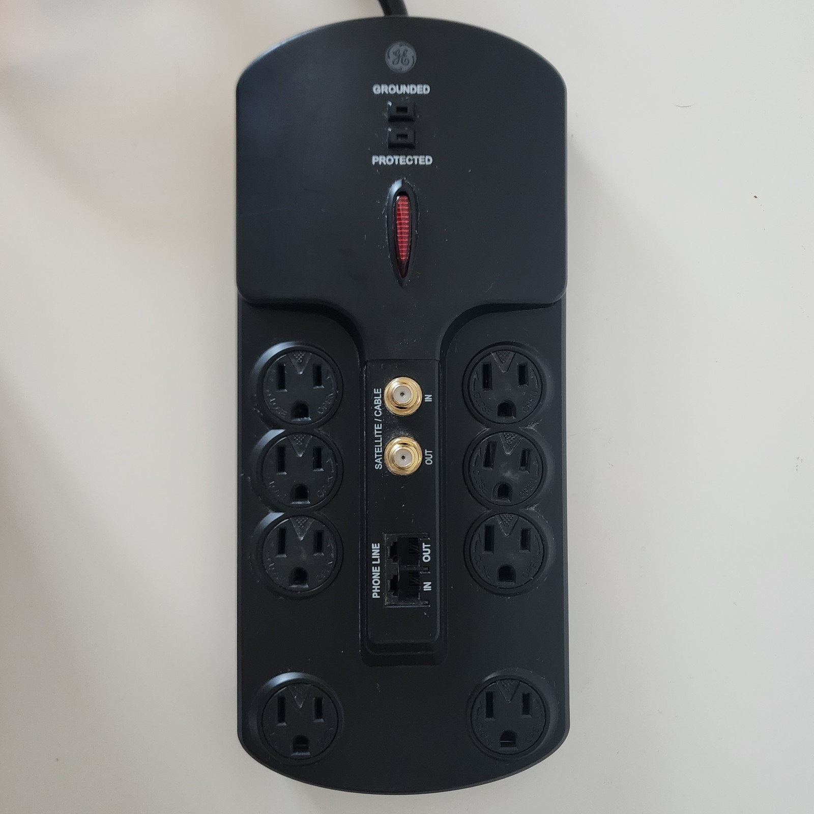 GE Power Strip- 10-Outlet Surge Protector w/ Phone, Network, Coaxial Protection