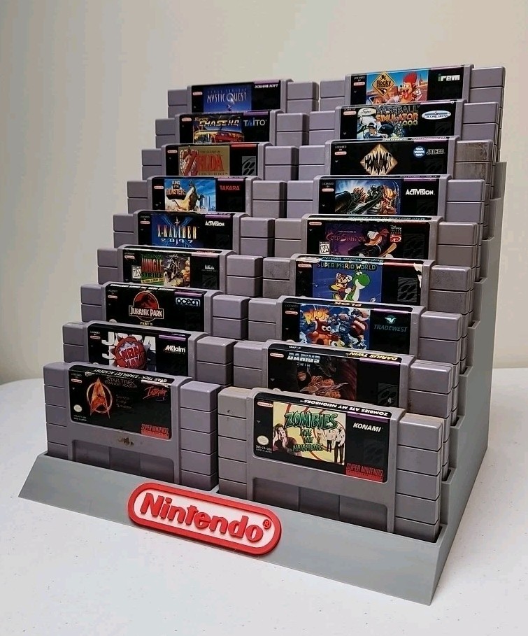Nintendo SNES (Super Nintendo) 18 Cartridge Display Stand