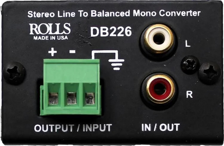 Rolls DB226 Stereo Line to Balanced Mono Converter