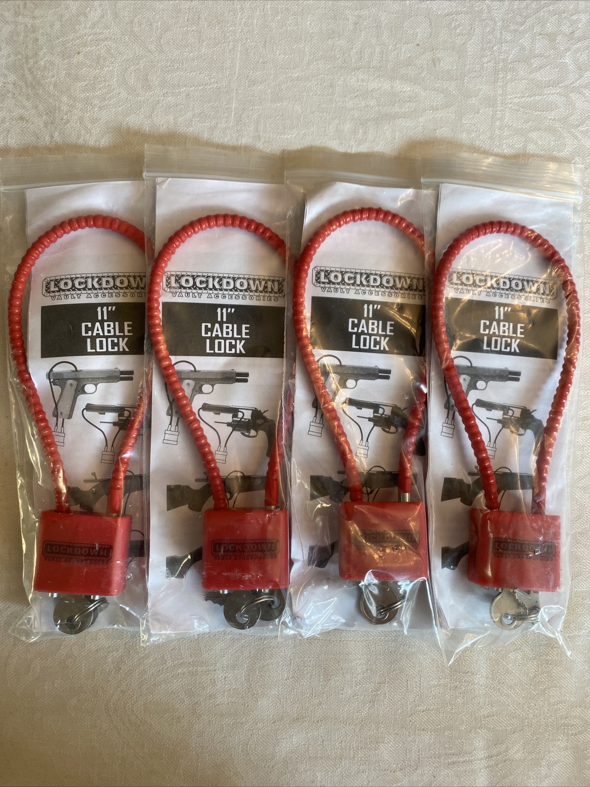 Firearm Handgun Rifle Shotgun Gun Cable Lock 11" Lockdown Brand New 4 Locks