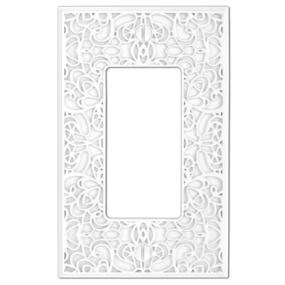 Momfort 1 Gang Rocker Metal Wall Plate - White