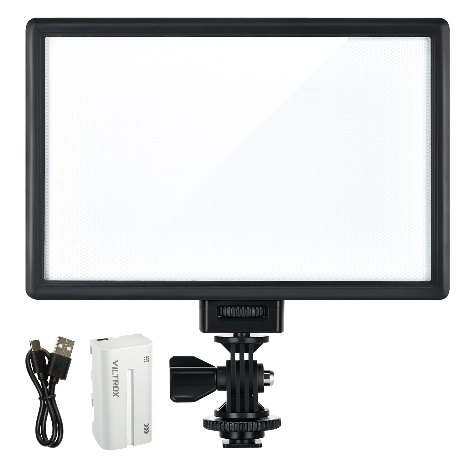 15W LED Video Light Panel, 3300K-5600K On Light, Super Thin Key Light Panel w...