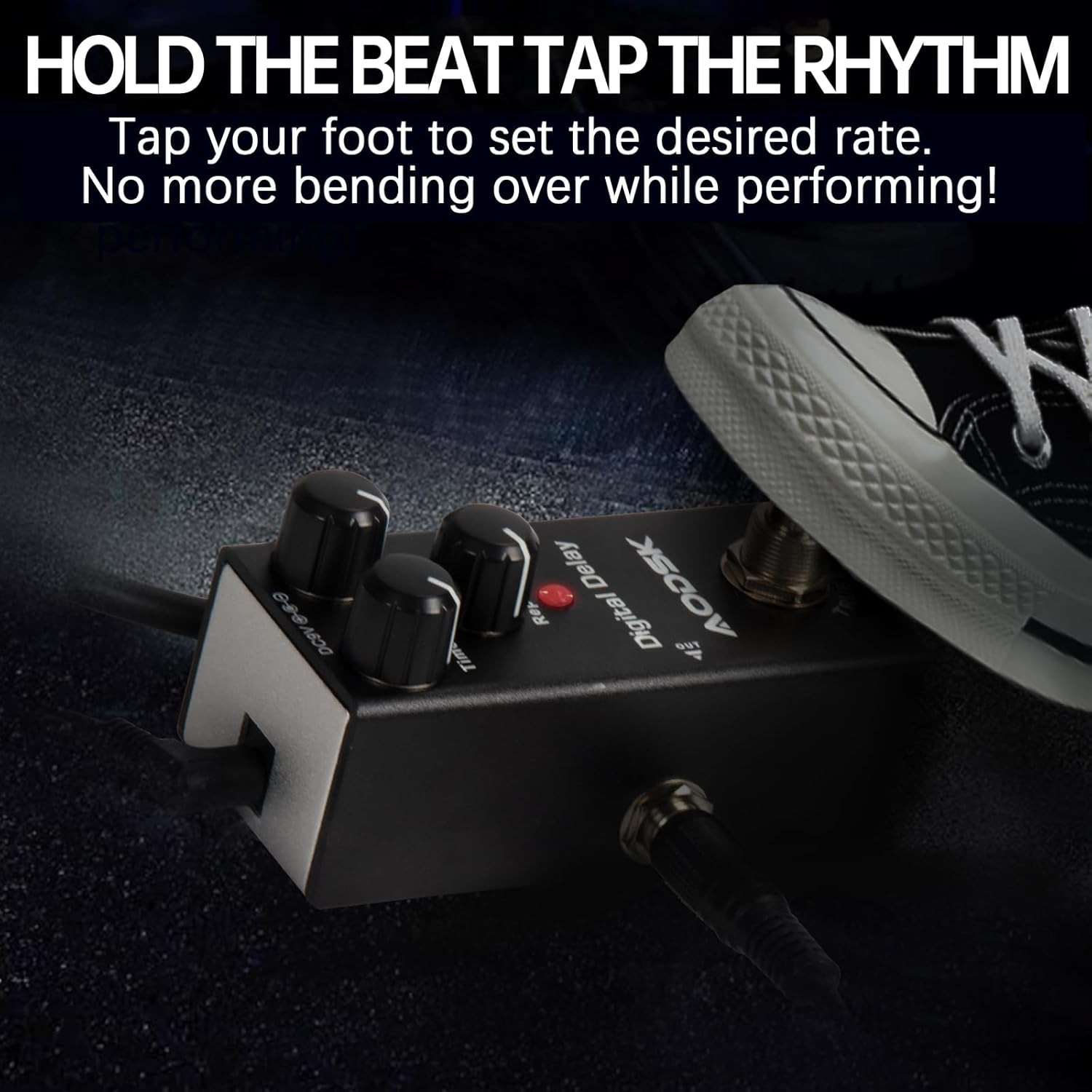 Electric Guitar Effect Pedal, Digital Delay, Time, Level, Repeat,True Bypass, 9V