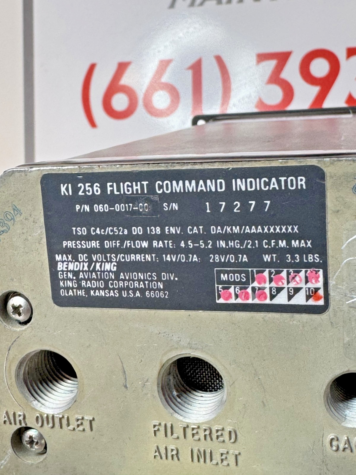 BENDIX KING KI 256 FLIGHT COMMAND INDICATOR PN:066-0017-00