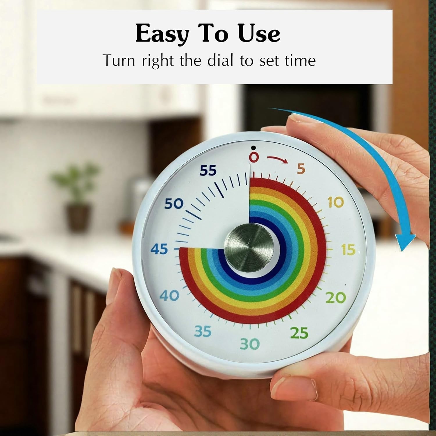 Rainbow Visual Timer with Silent Function - Perfect for Kitchen & Classroom Use