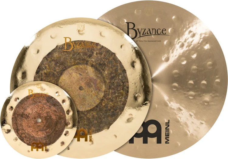 Meinl Cymbals Byzance Mixed Crash Pack - 10 inch Dual Splash, 18" Dual, and 20 -