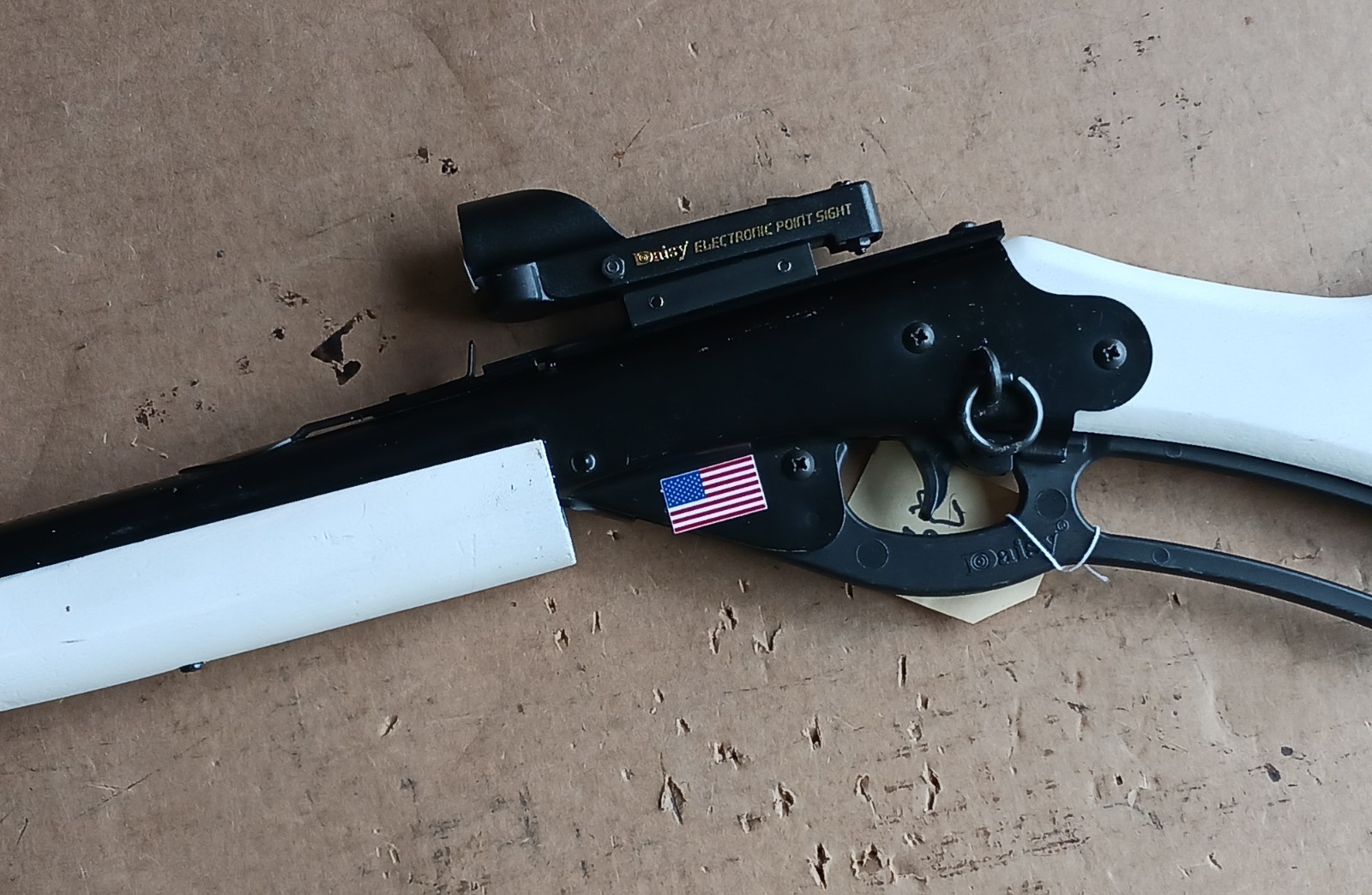 Daisy model 1938B, Red Ryder BB gun , Custom , Electronic scope WHITE #293