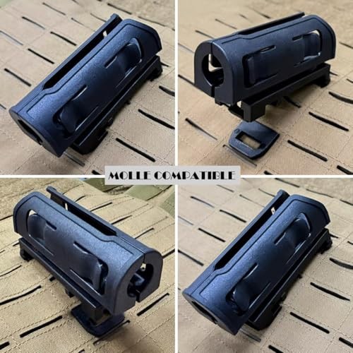 Quick Draw Tactical Flashlight Holster, Rotatable Tactical Molle Light Holder