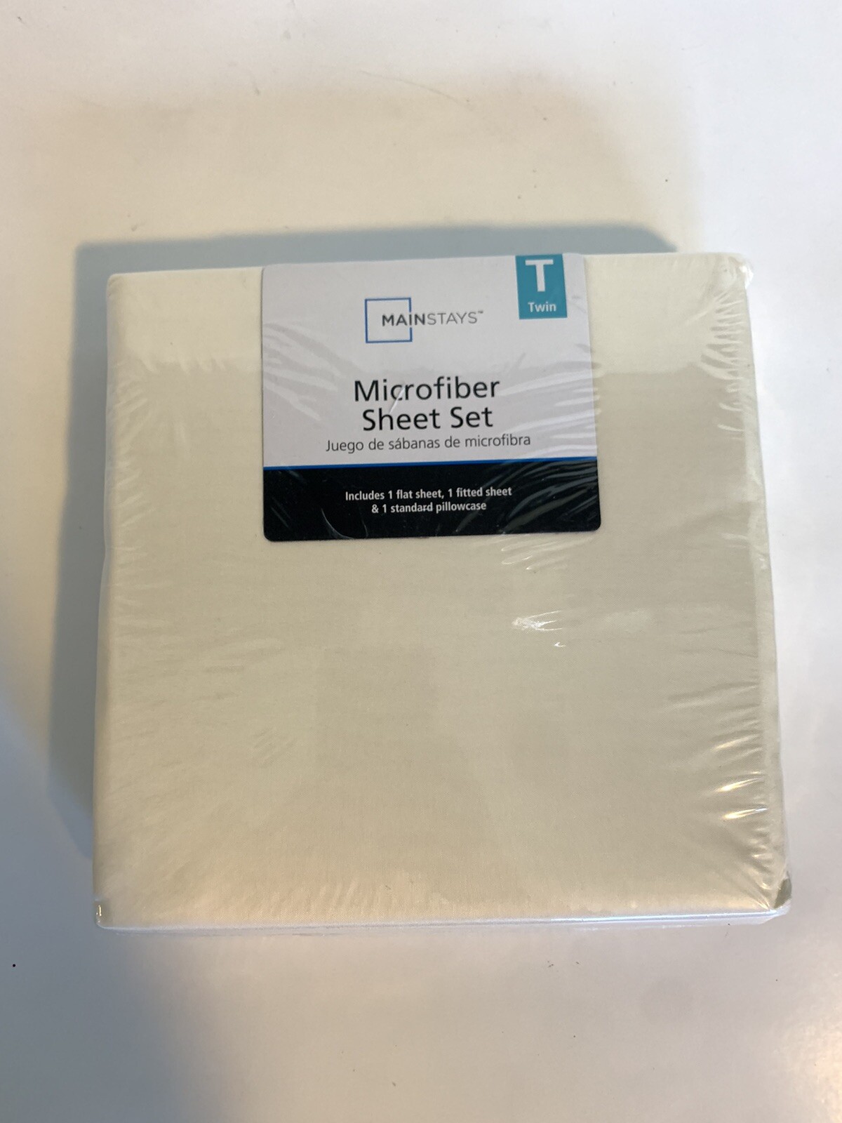 Mainstays Twin Microfiber Sheet Set 3 Pieces Fresh Ivory - New in Package