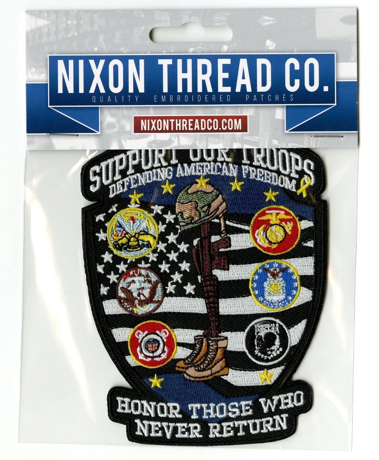 Support Our Troops Patch 5" | US Military Pow Mia | Embroidered Iron On Small