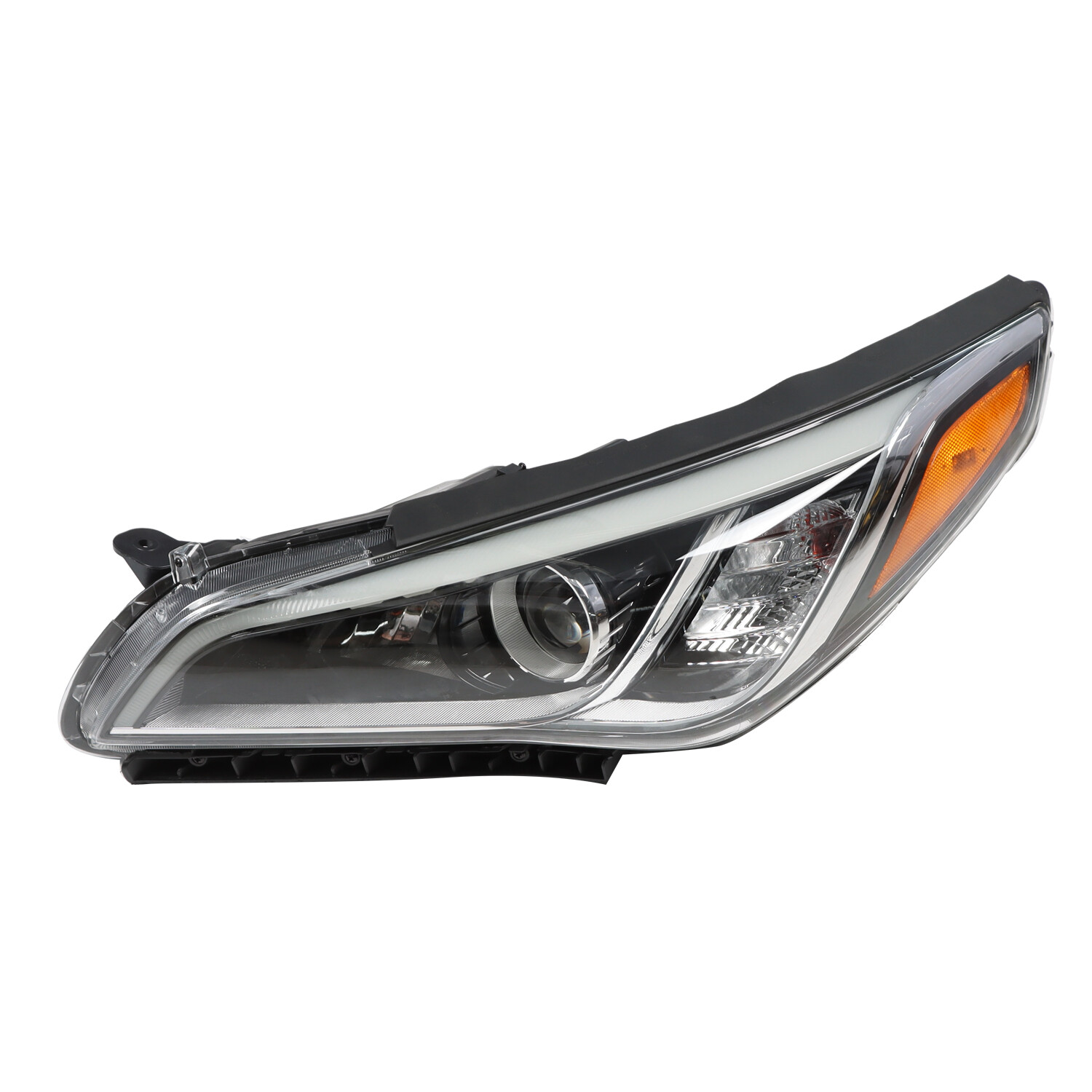 Fit For 2015 2016 2017 Hyundai Sonata Chrome Halogen Headlight Headlamp Pair