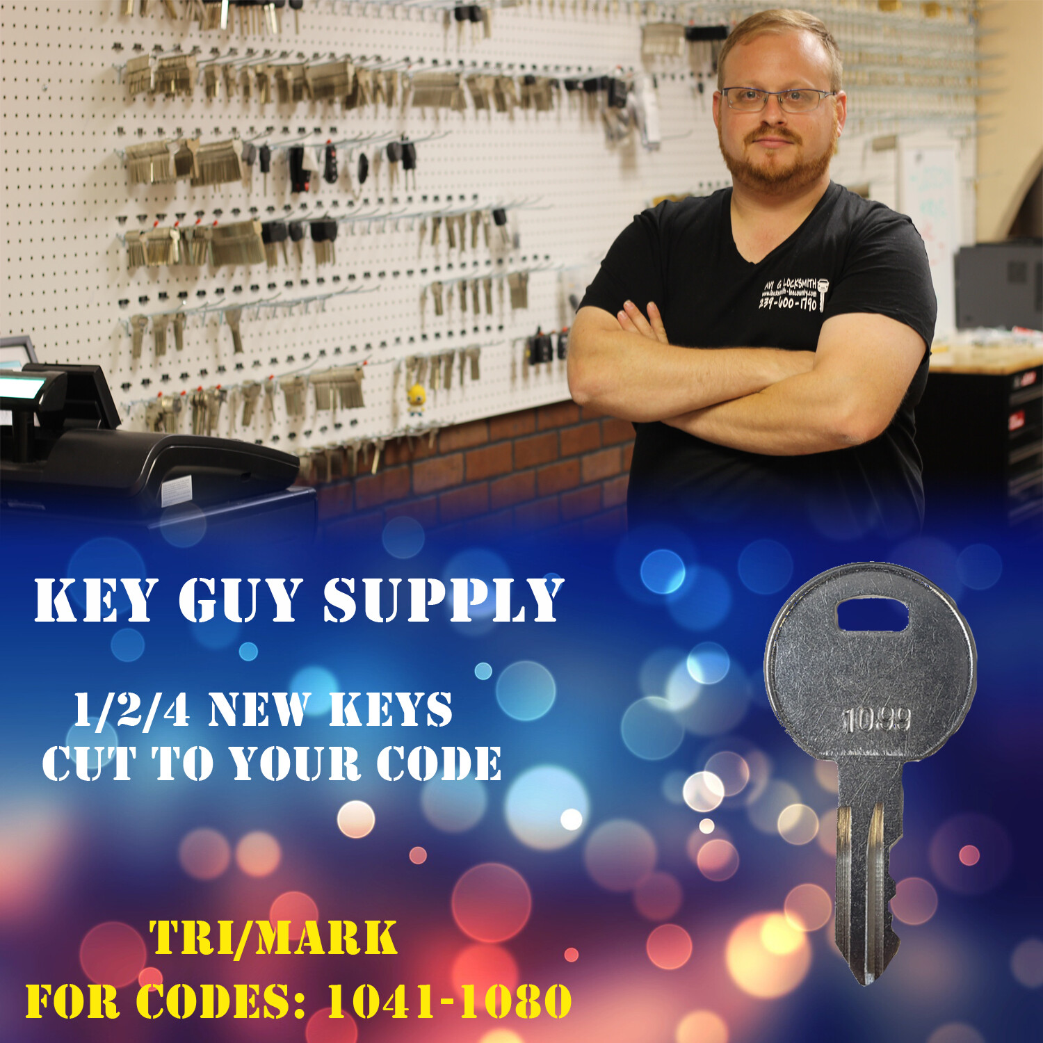 1041-1080 keys for Trimark RV Camper locks. key cut to code, Licensed Locksmith.