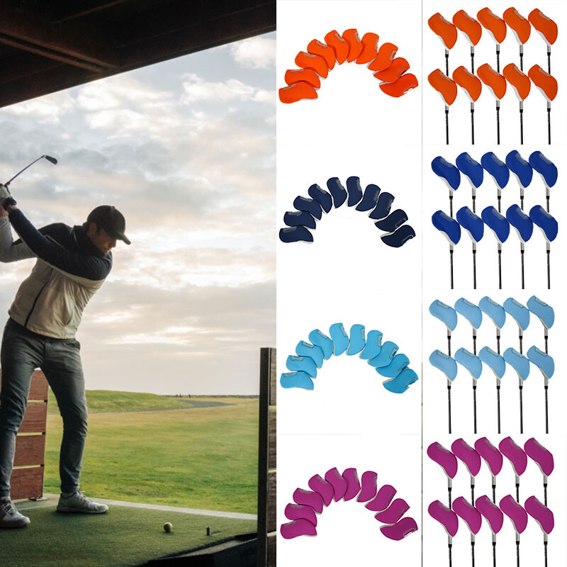 10 PCS Neoprene Iron Head Covers Club Golf Iron Headcovers Protector Universal