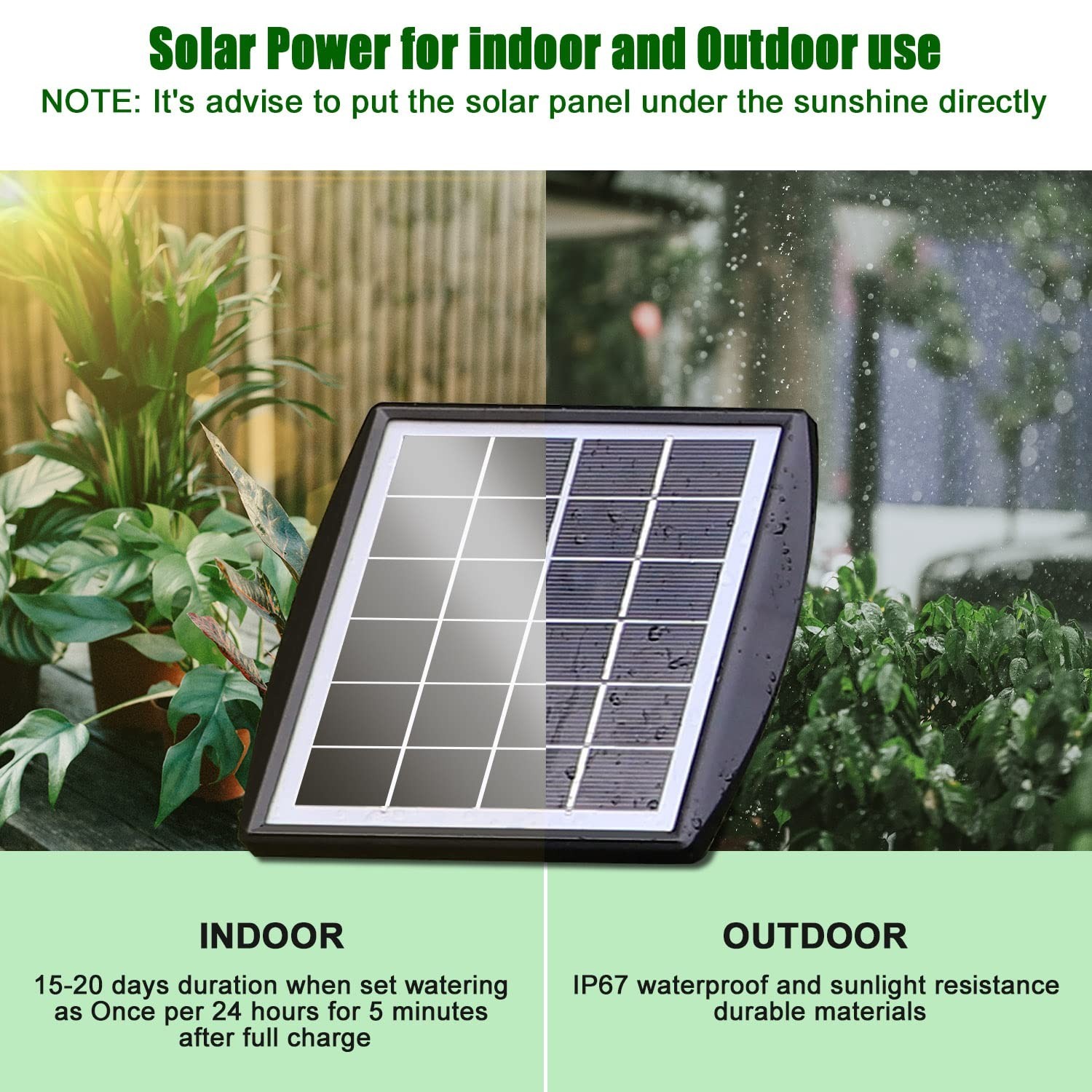 Solar Automatic Drip Irrigation Kit System, Solar Powered Auto Easy DIY Water...