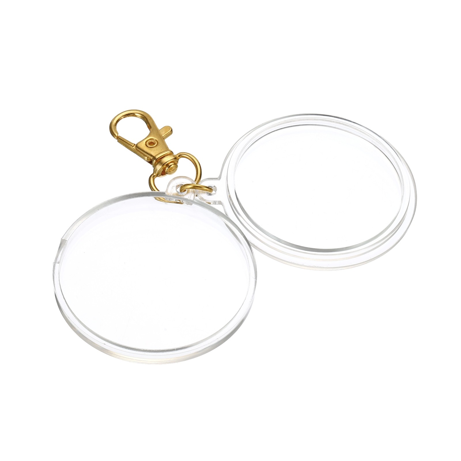 Plastic Coin Keychain Holder, 3pcs Round Coin Case, Gold