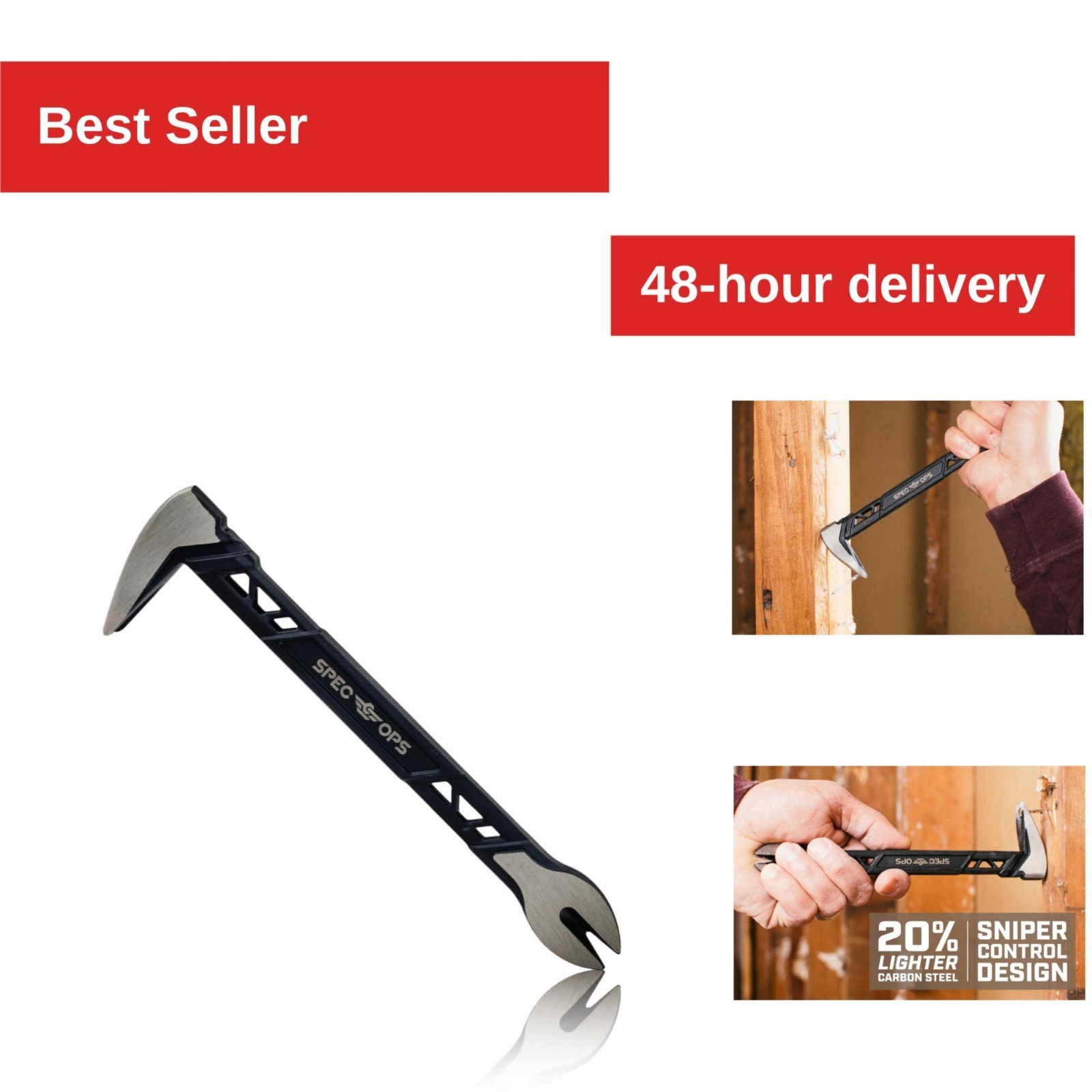 Spec Ops Tools Nail Puller Pry Bar, High-Carbon Steel, 8 Inch