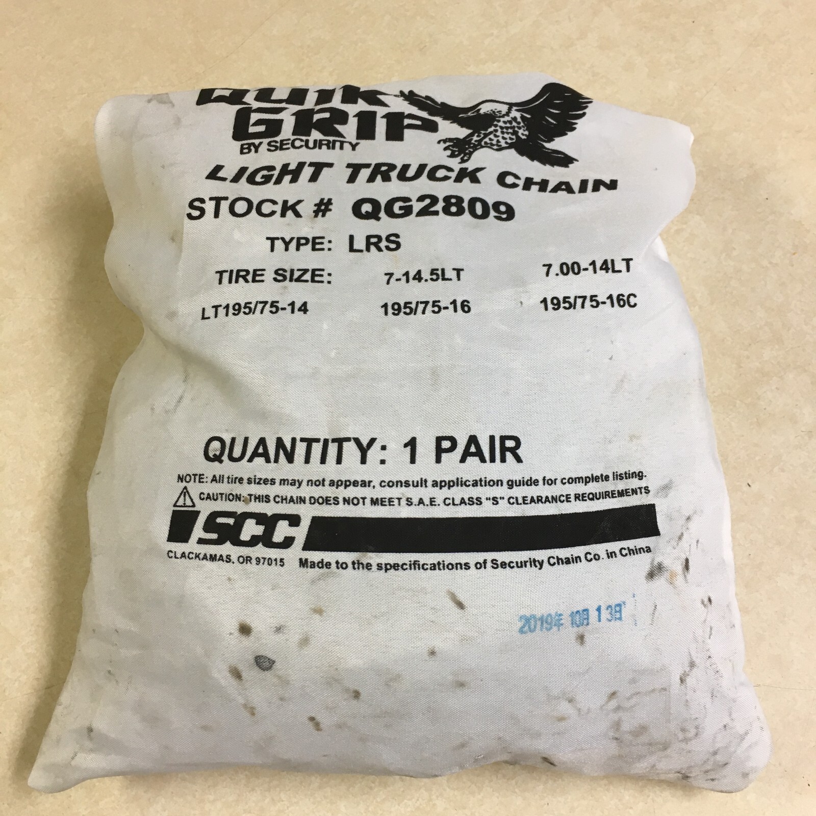 Pair of Security Chain QG2809 Quik Grip V-Bar Light Truck Type LRS Tire Traction