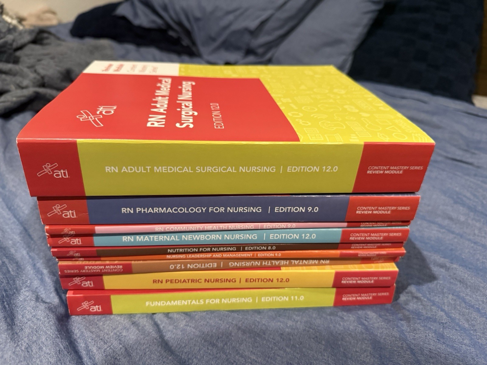 ATI Nursing Content Mastery Series Review Module Books for RN Set of 9