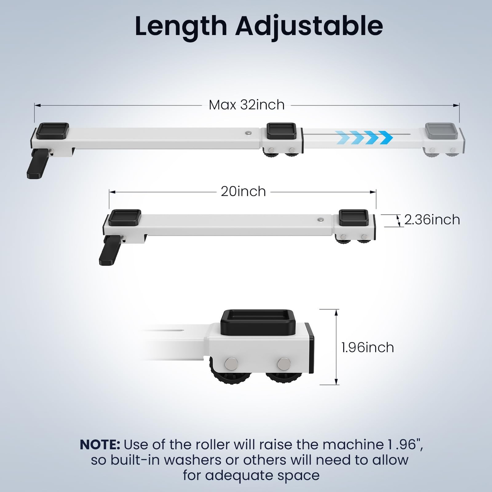 Appliance Slider Heavy Duty with Wheels, Adjustable Appliance Roller Base Max...
