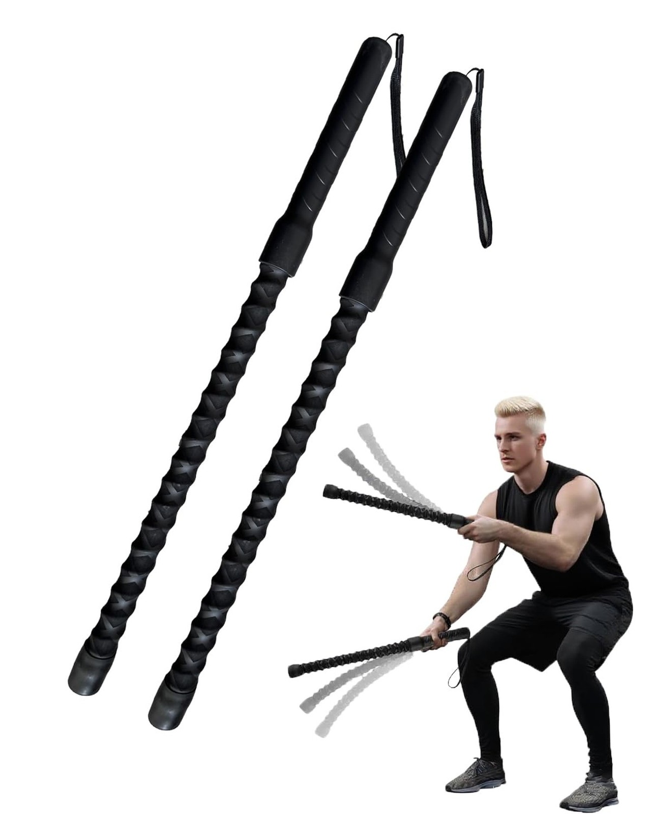 Basan Ropeless Battle Rope for Home Gym,Heave Duty Home Gym cordless Battle R...