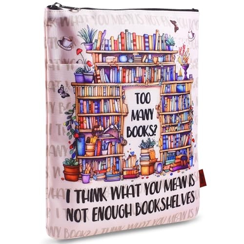Book Lover Book Sleeve for Women, Too Many Books Not Enough Bookshelves