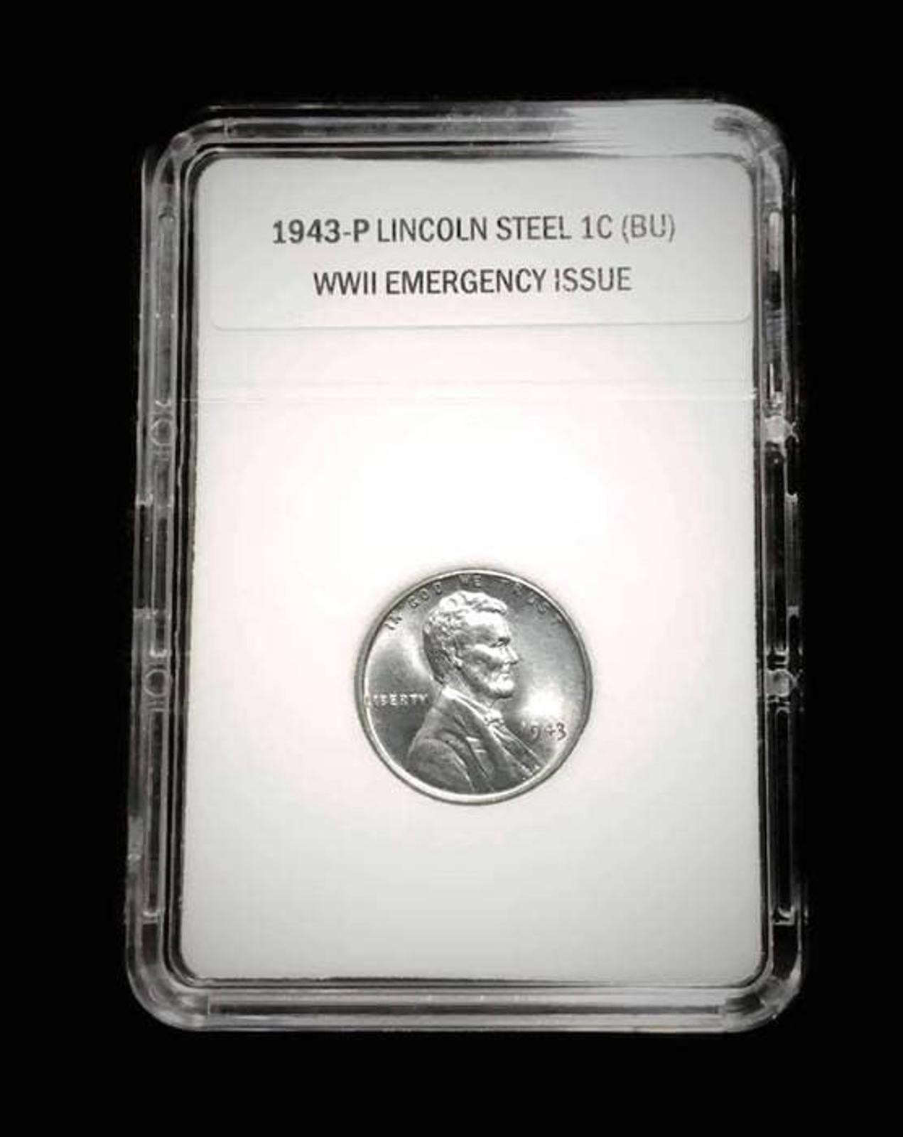 1943-P WWII Emergency Issue Steel Lincoln Cent Uncirculated grade "A+" BU