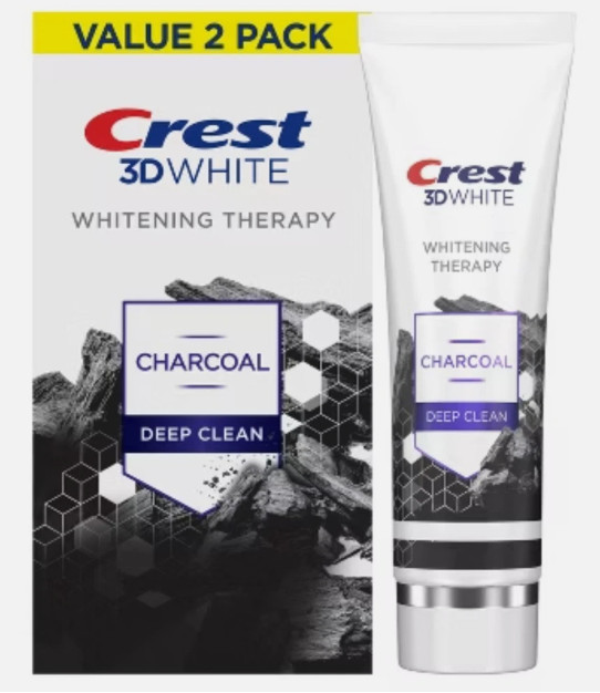(3X) Crest 3D Whitening Therapy Charcoal Deep Clean Toothpaste 4.6oz/2pk EXP8/27