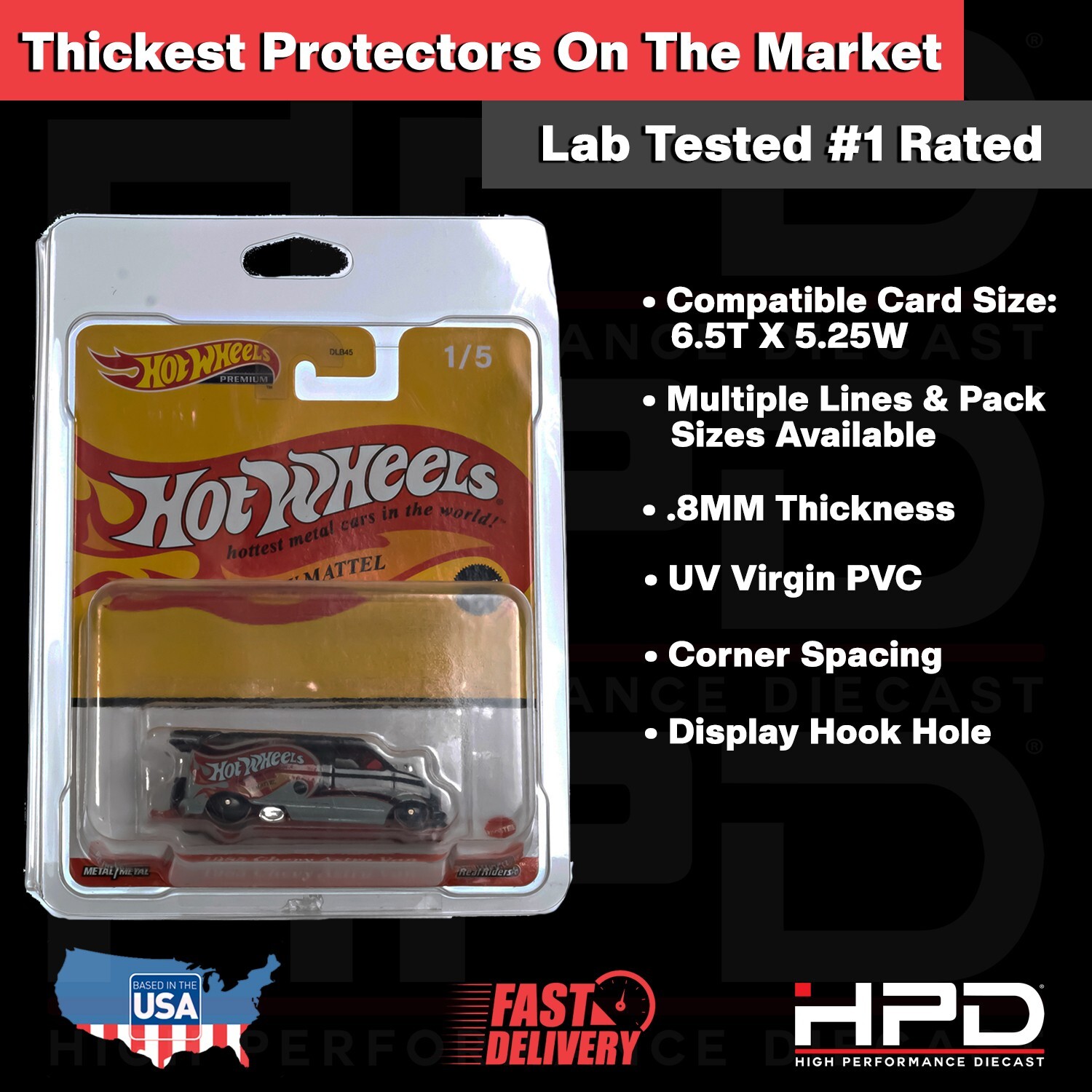 200 PACK HPD PROTECTOR CASE PREMIUM RETRO/POP CULTURE HOT WHEELS .8MM HEAVY DUTY