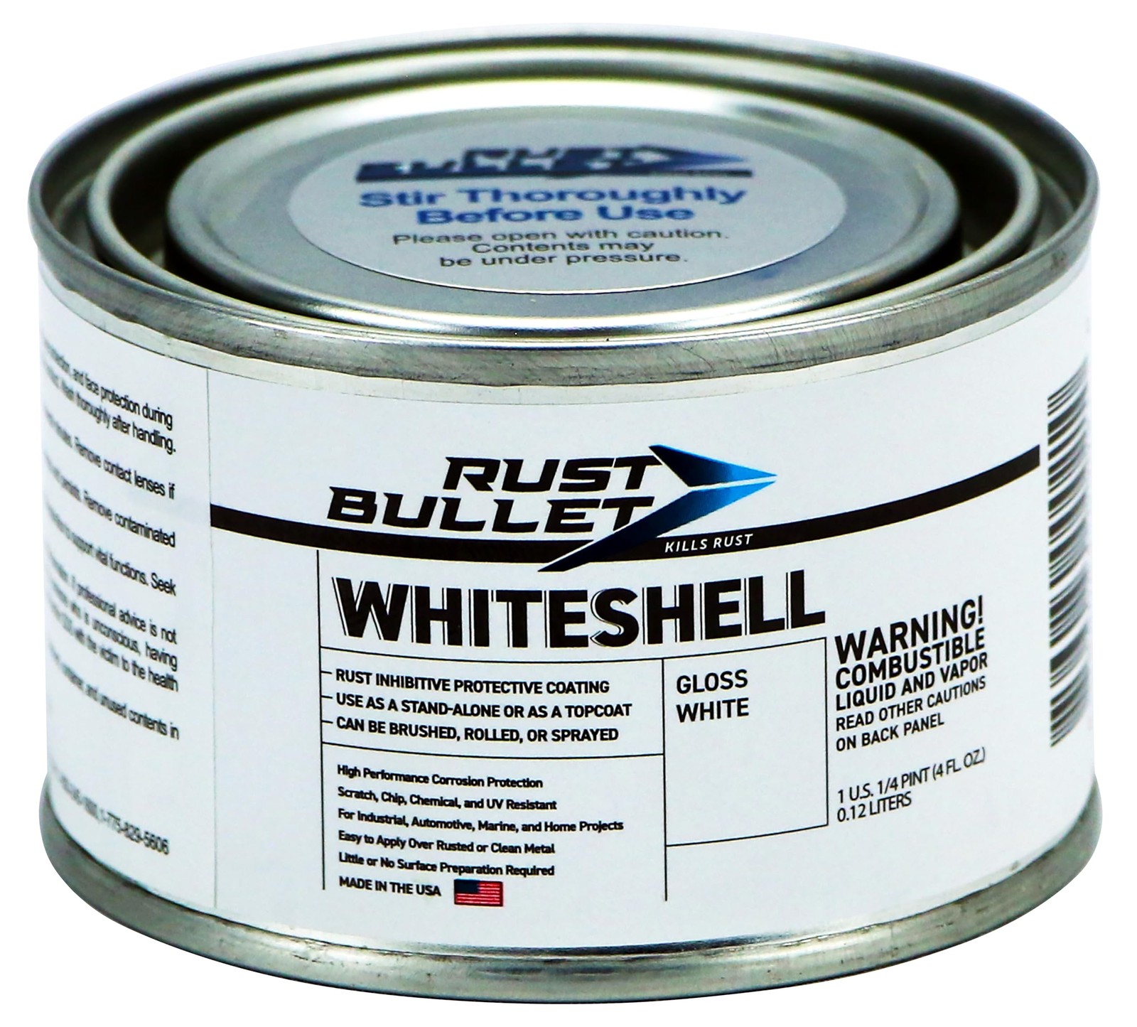 Gloss White Rust Preventive Coating - 4 Fl Oz UV Resistant Metal Protection