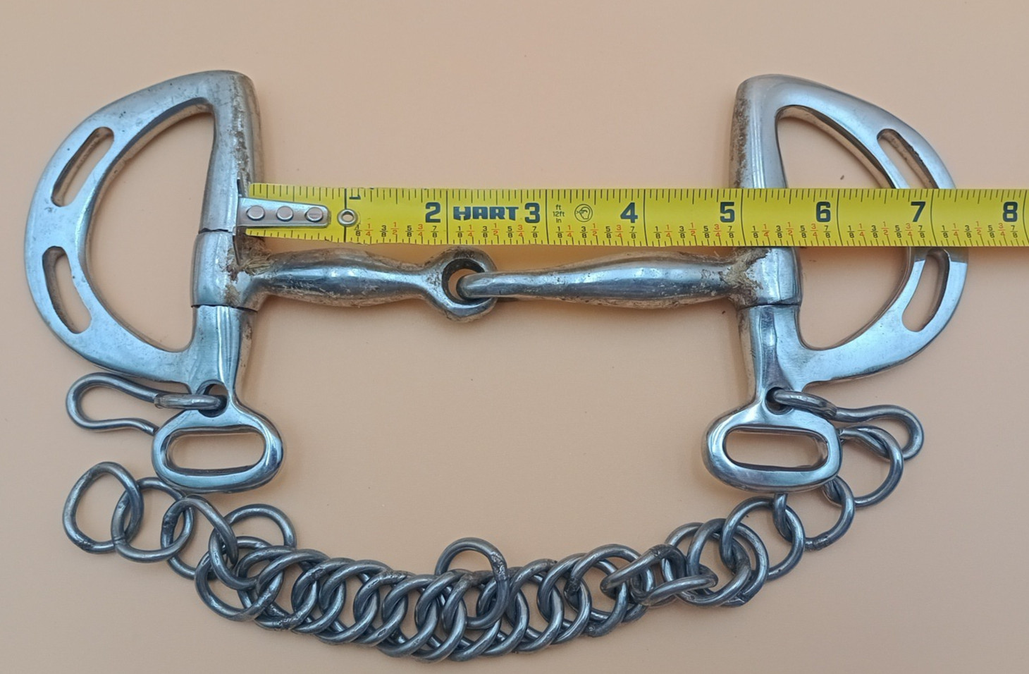 Kimberwick English Horse Bit with Curb Chain Hooks 5" Snaffle Mouth