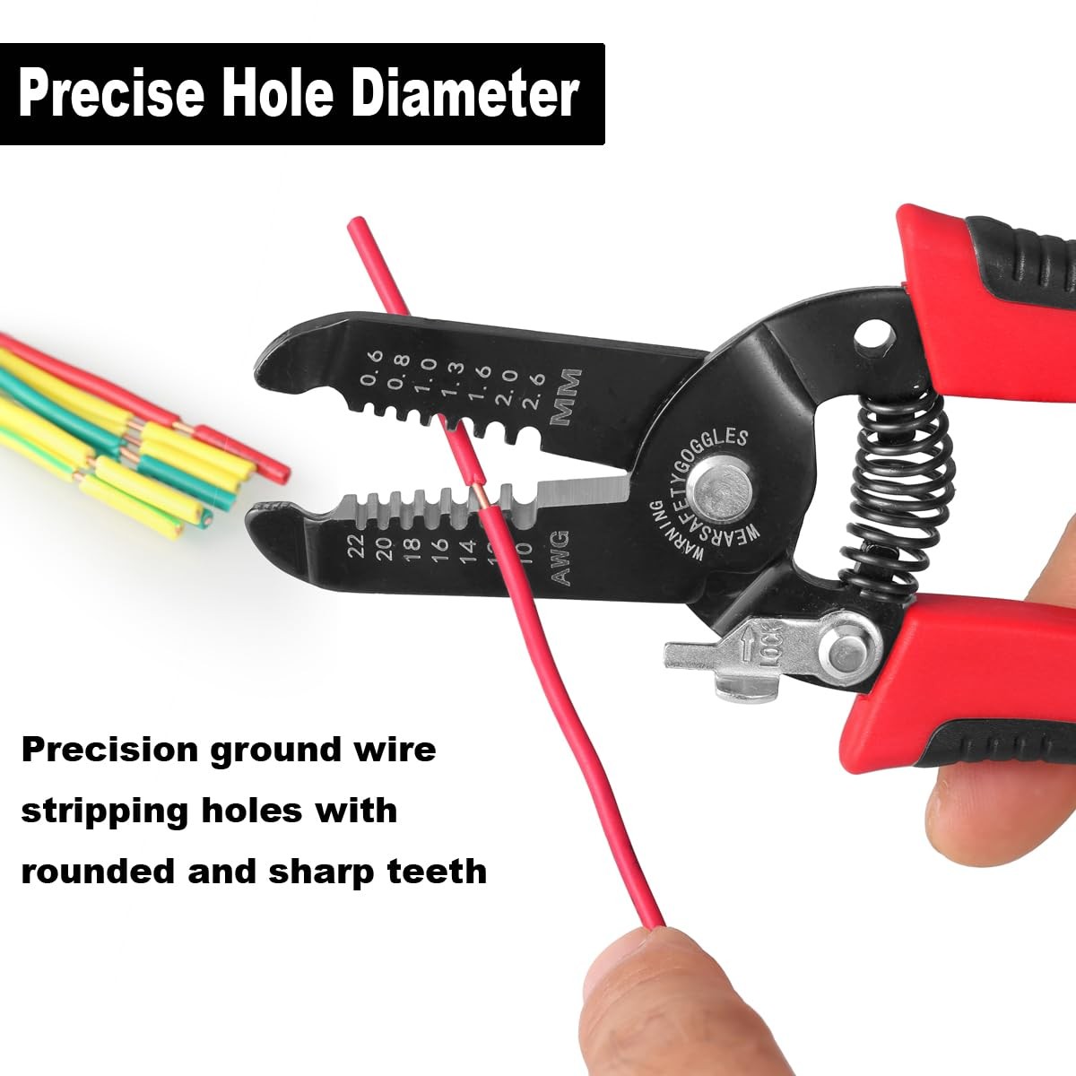 10-22 AWG Wire Stripper Cutter, Multifunctional Multi-Size Wire Stripping Too...