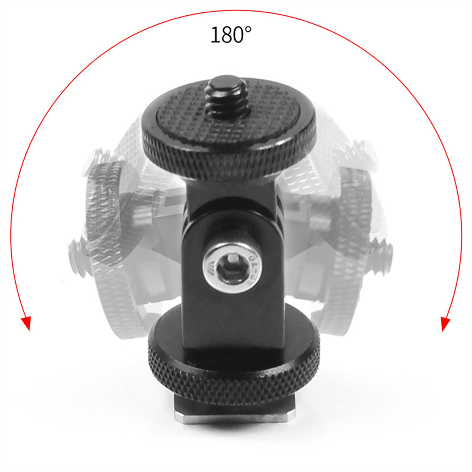 360° Rotatable Cold Shoe 1/4 Screw Base Fixed Adapter Mounting Bracket For GoPro