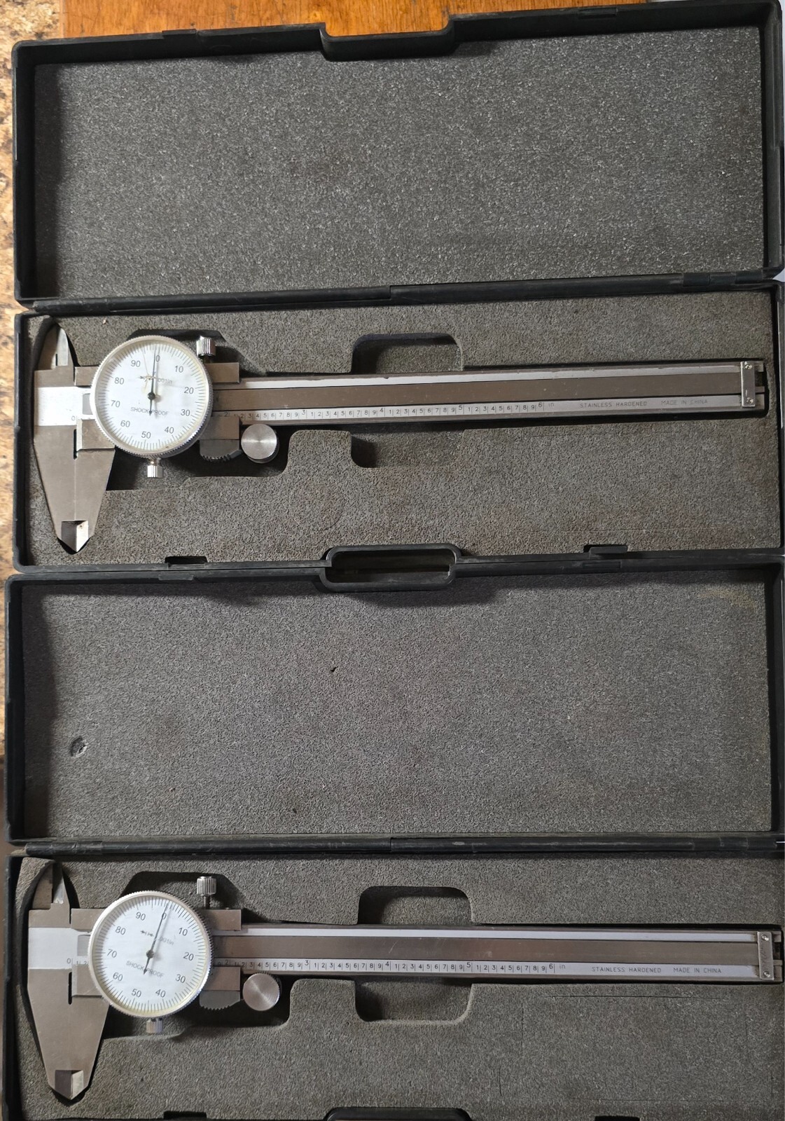6" Range 4 Way Dial Caliper Shock proof .001" Grad. Hardened Stainless Steel