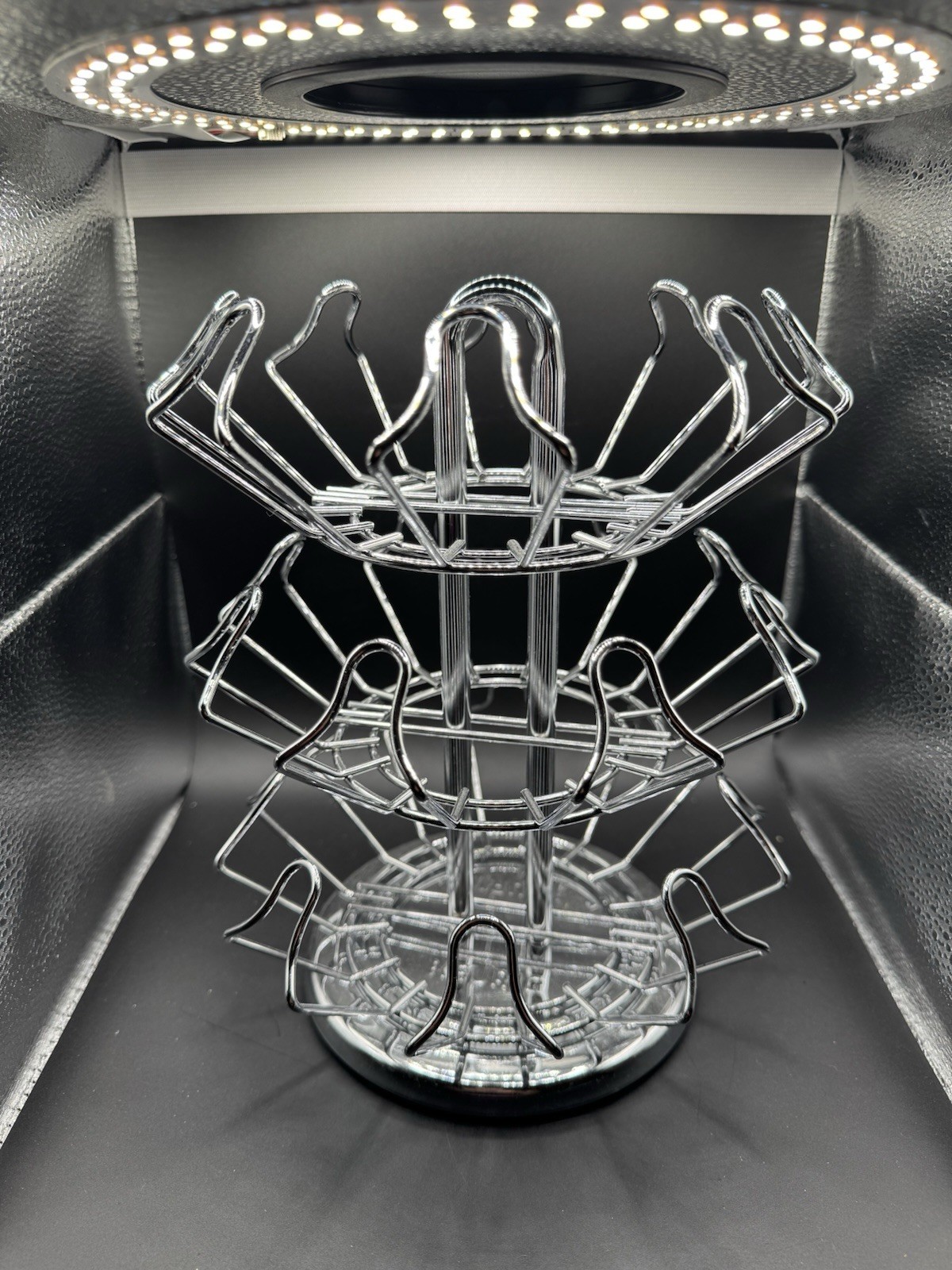 Rotating Metal Coffee Pod Holder Rack for Keurig K-Cup, Silver Shiny Finish