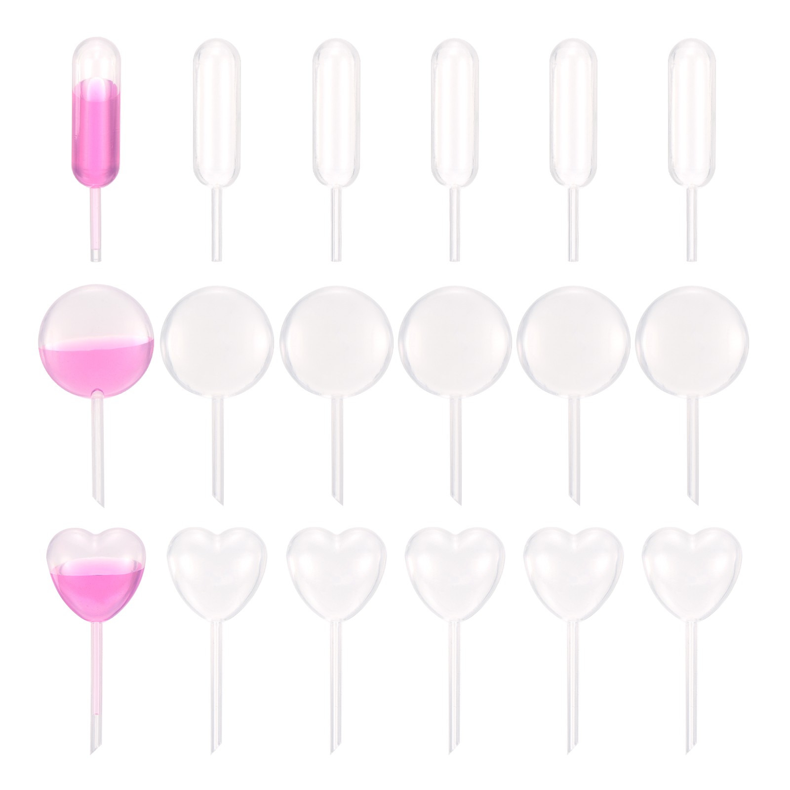 Cupcakes Pipettes, 200 Pcs 4ml Dessert Pipettes, Clear, Dropper/Round/Heart
