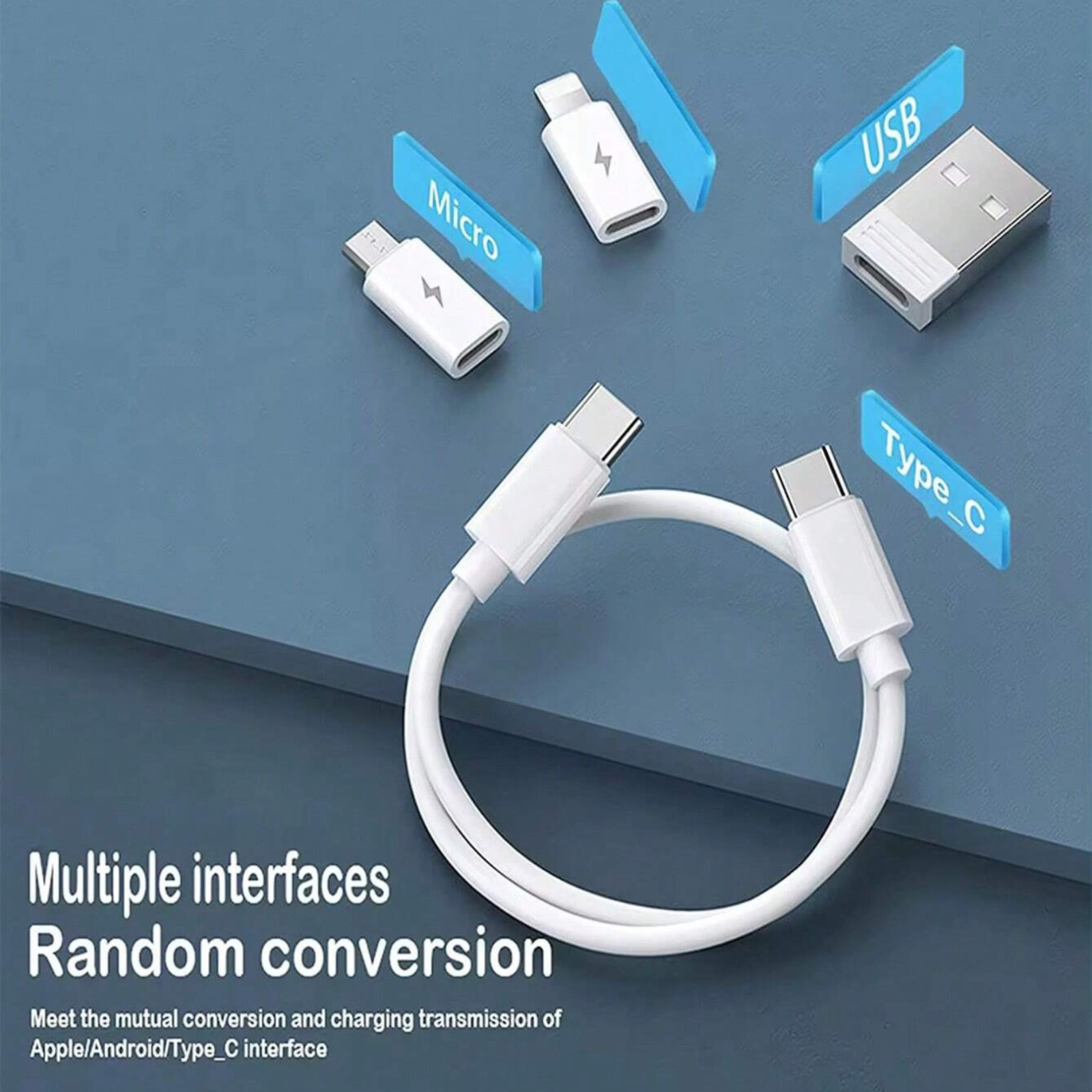 1pc Universal USB Adapter Kit With Multi Charging Cables Storage Case For Phones