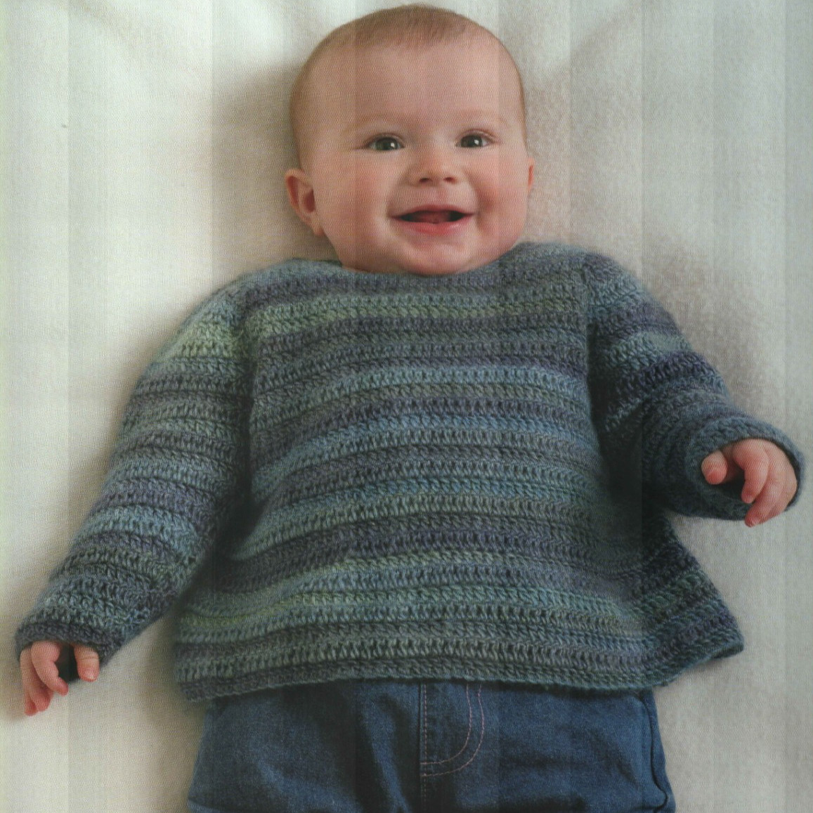 FLARED TUNIC SWEATER BABY 4 SIZES CROCHET PATTERN INSTRUCTIONS