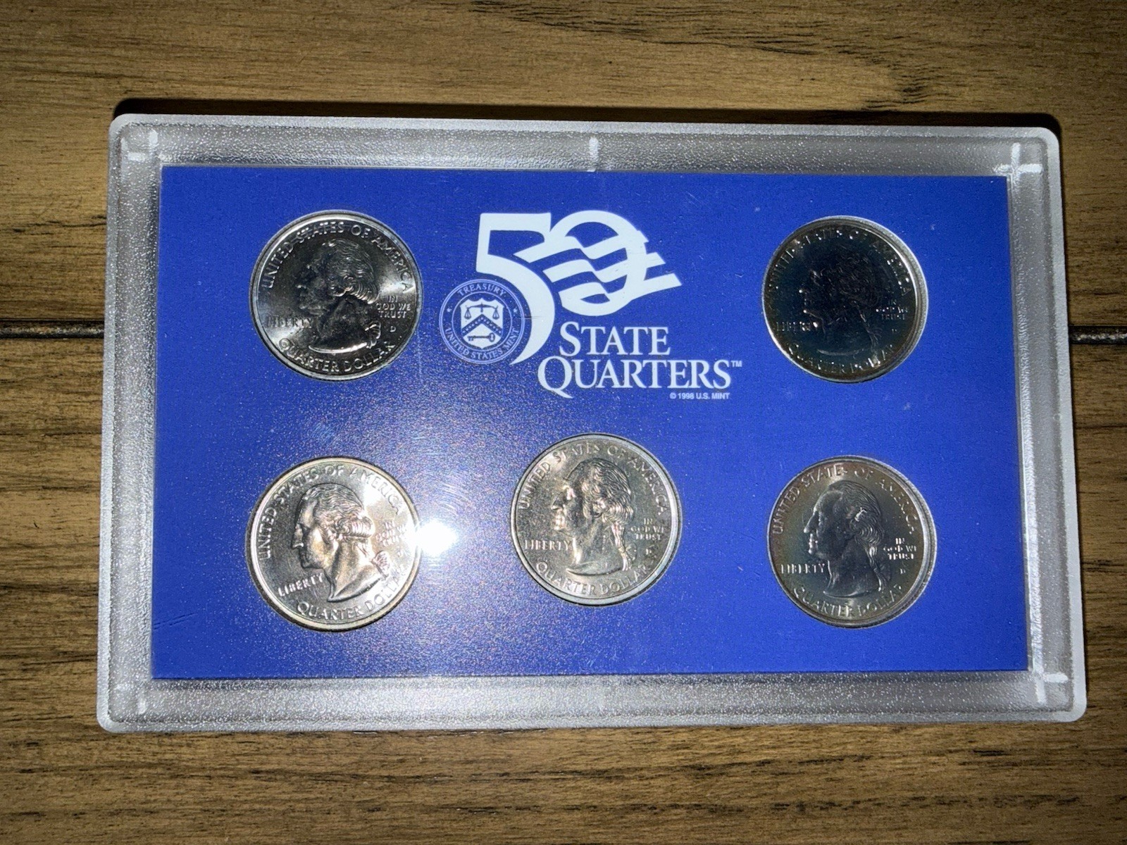1999 US MINT CLAD PROOF QUARTERS 5-COIN SET