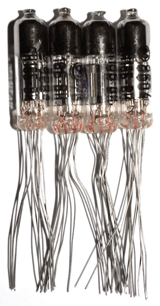 4x 6N16B-VI = 6021 ~ 6SN7 Double Triode Tubes Melz Gold Grid NOS Military Melz