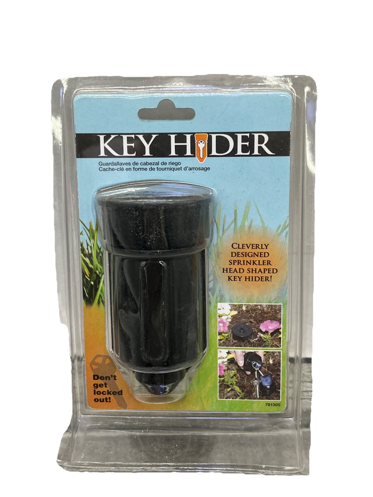 Hillman Key Hider Sprinkler Head Shape Black. Convenient Design {108}.