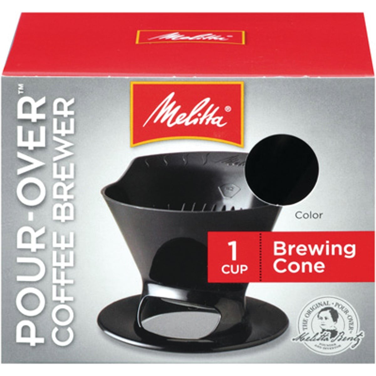Melitta Pour-Over Black 1 Cup Filter Cone Coffee Brewer 64007 Pack of 8 Melitta