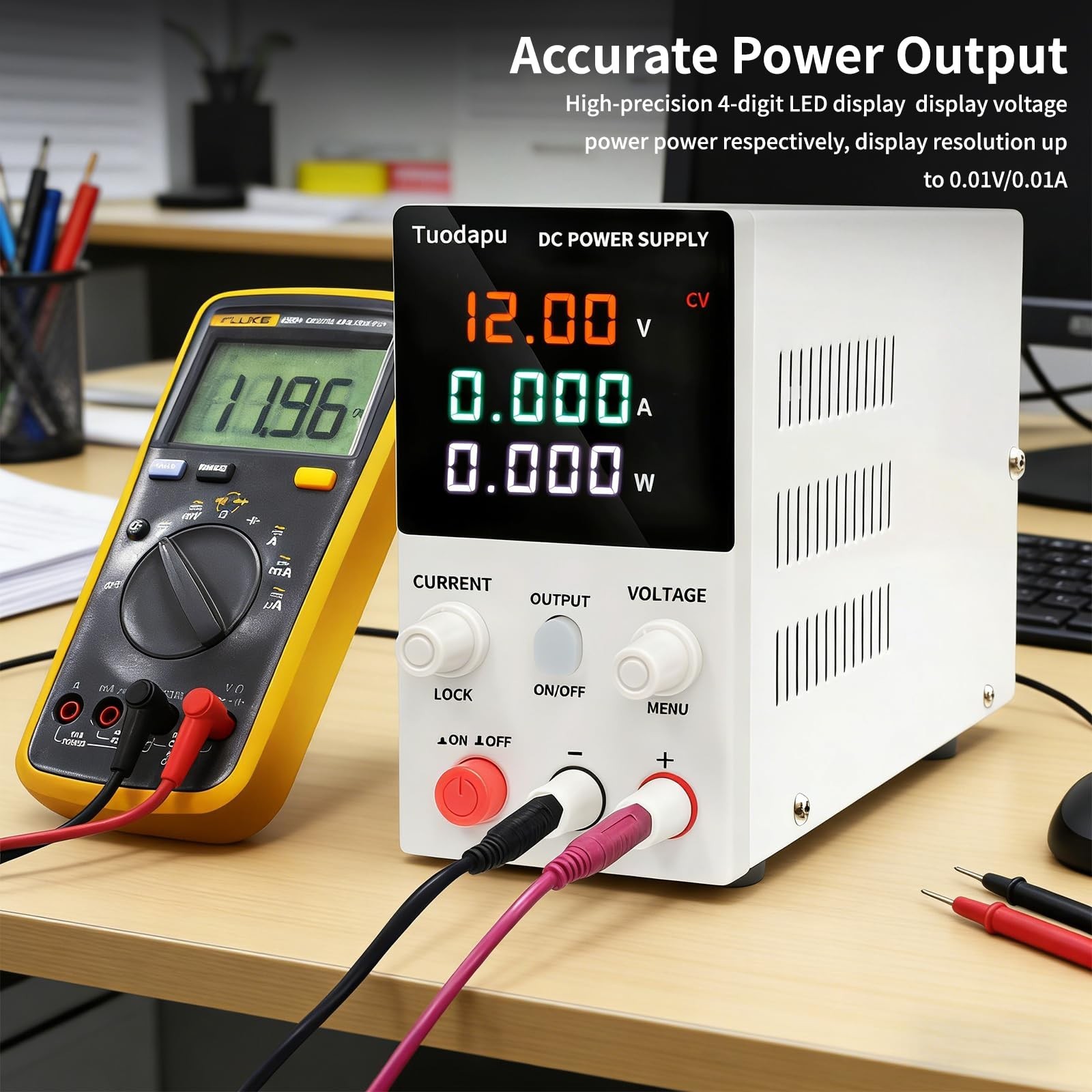 Adjustable DC Power Supply Variable Bench with Regulated Voltage Output –