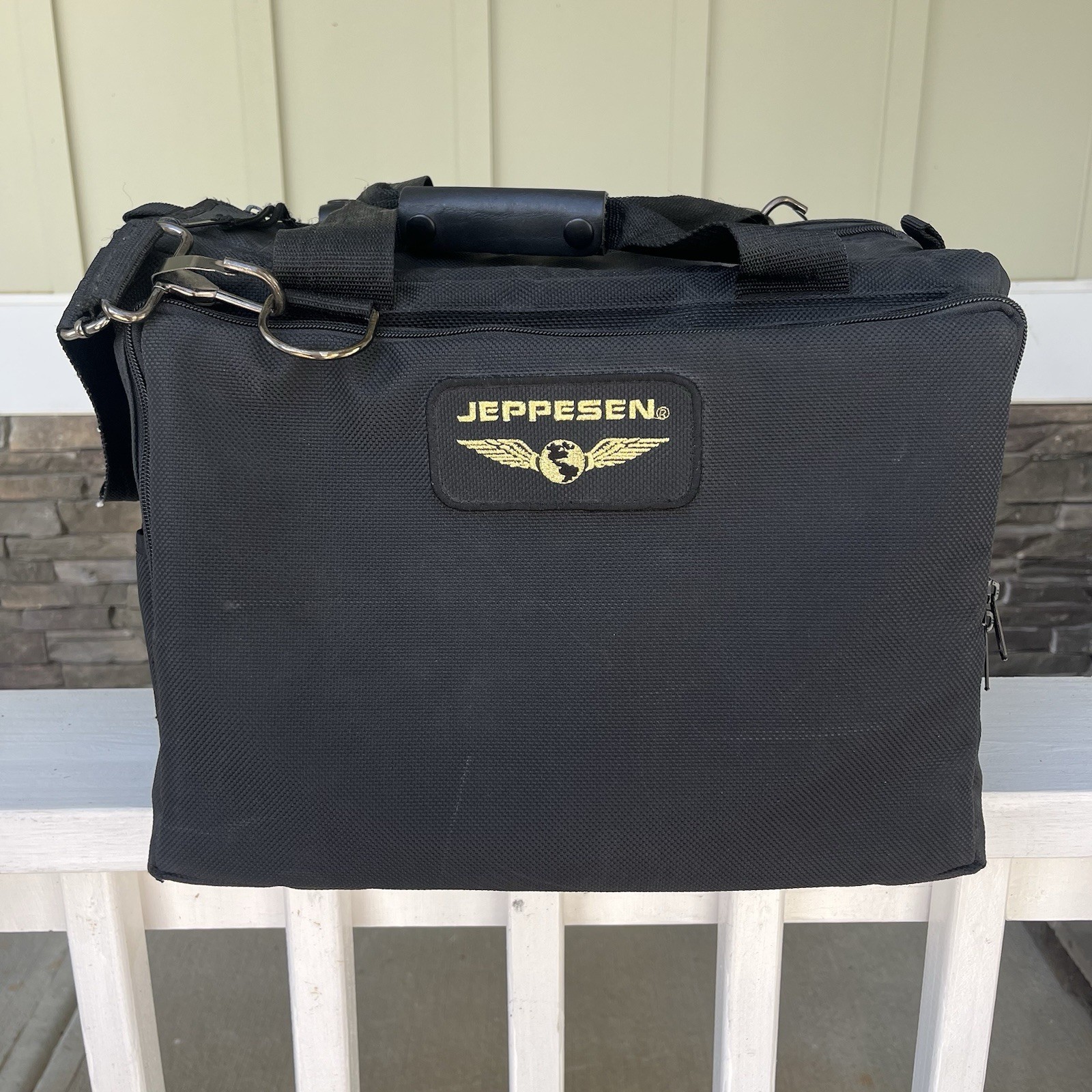 Jeppesen Aviator Pilot Flight Bag Modular Case With Shoulder Strap Black Nylon