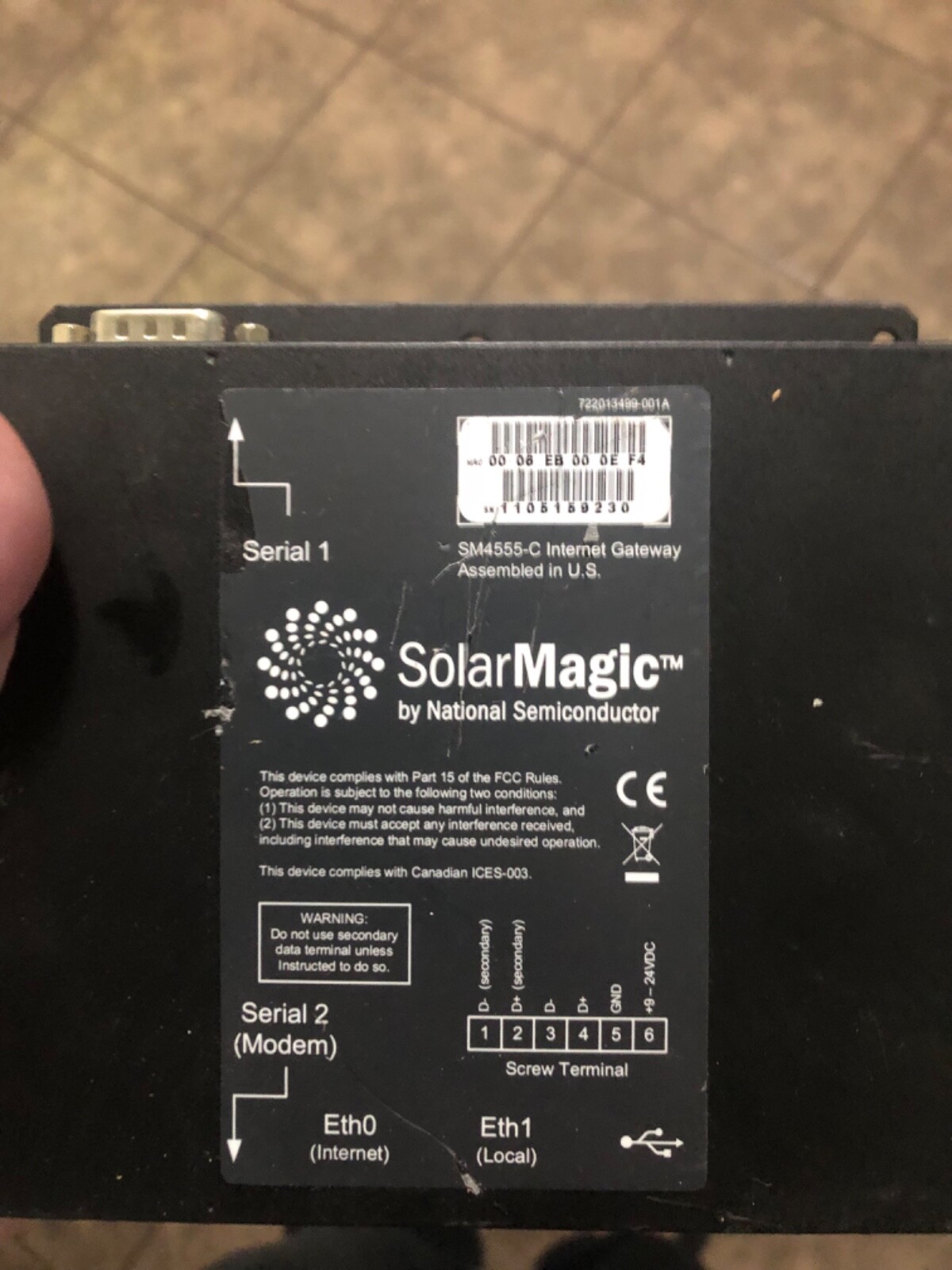 Solar Magic  SM4555-C National DATA LOGGER AND INTERNET GATEWAY FOR MANAGER