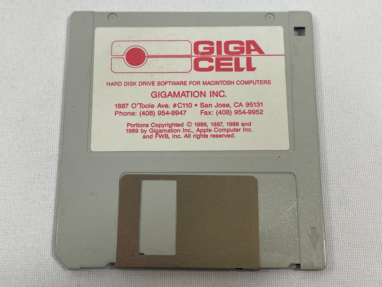 RARE Vintage 1988 Giga Cell 3.5" Floppy Hard Disk Drive Gigamation Apple Mac