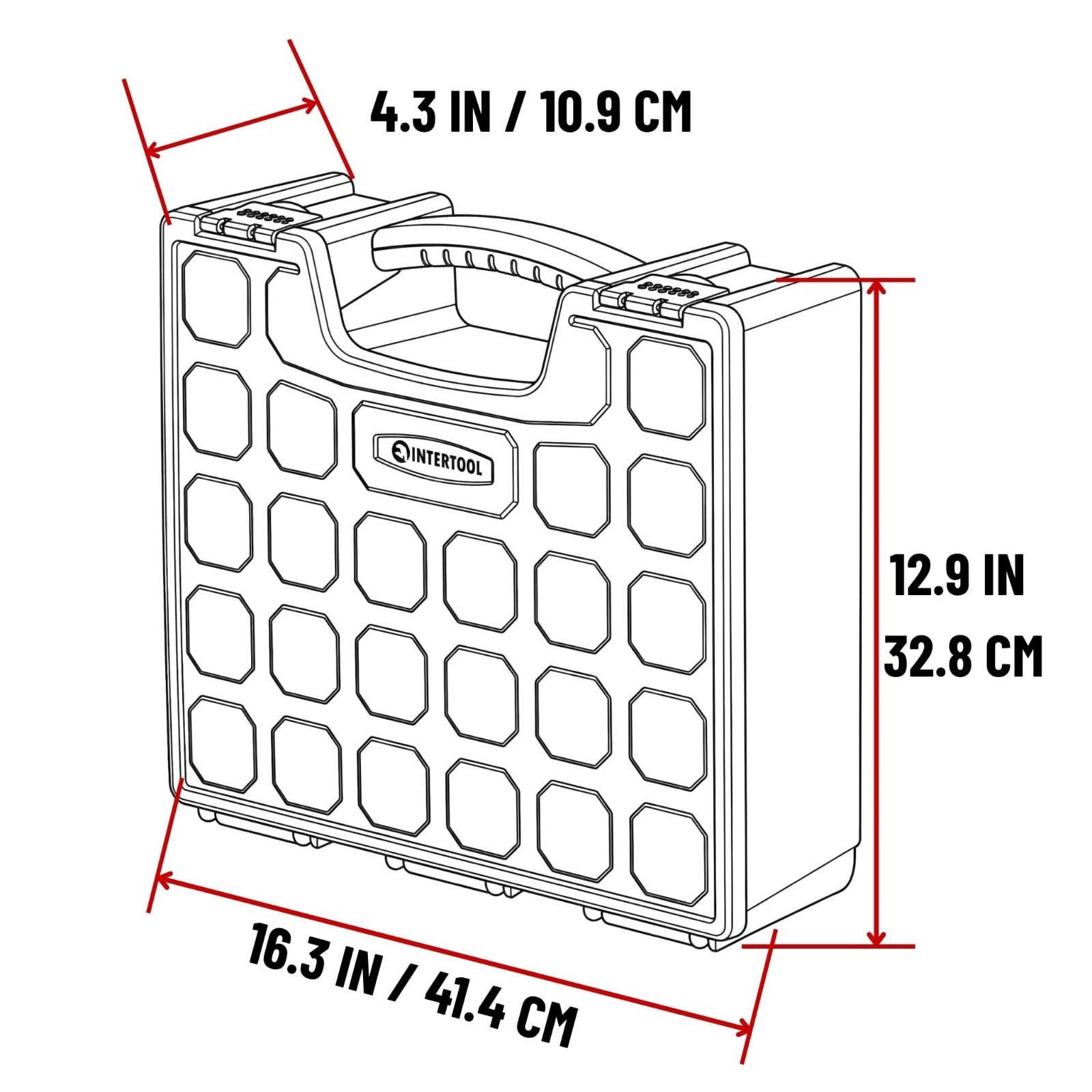 Portable Hardware Organizer with 8 Deep Bins - Tool Storage Box for Nuts, Bolts,