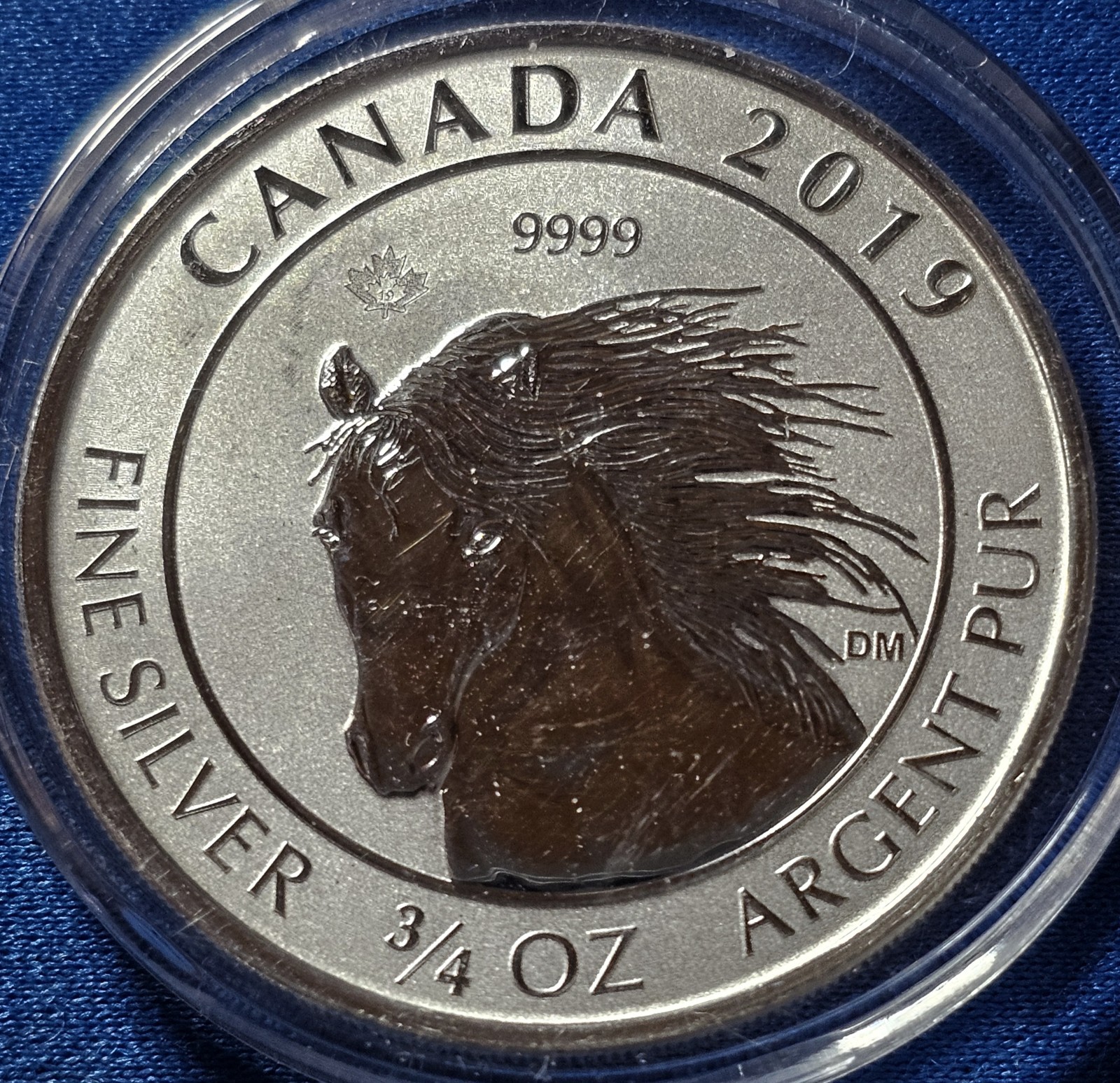 F 2019 Reverse Proof Canada Silver $2 ~ Wild Horse 3/4 oz .9999 Silver