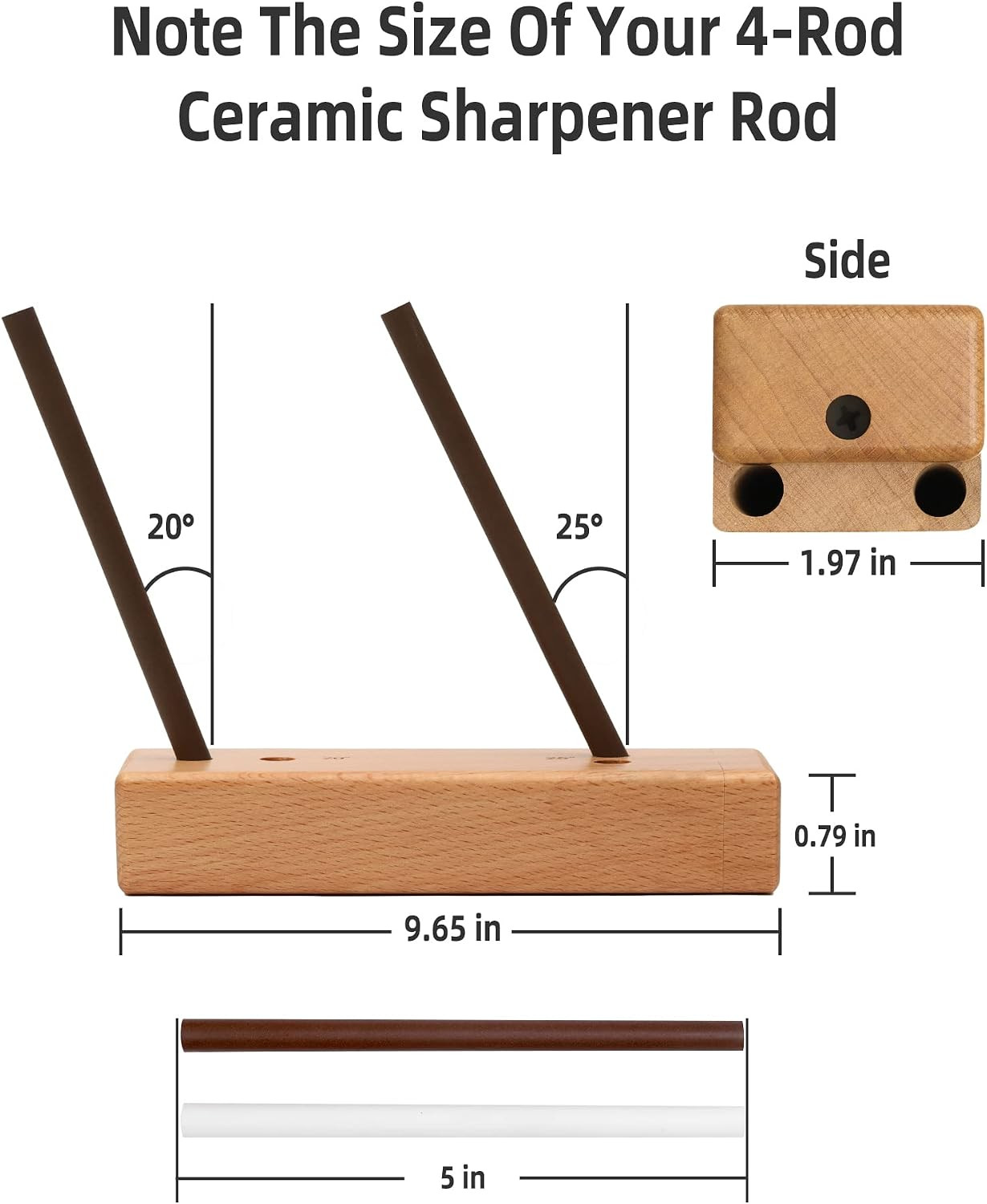 4-Rod Turn Box, Ceramic Sharpener Rod from Kitchen Sharpening Tool, Portable Man