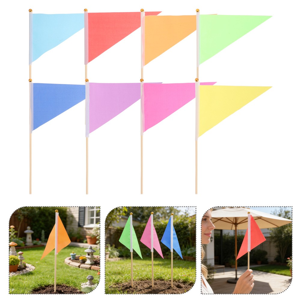 16pcs Marker Flag, Triangular Yard Flags for Garden Surveying and Dog Training,